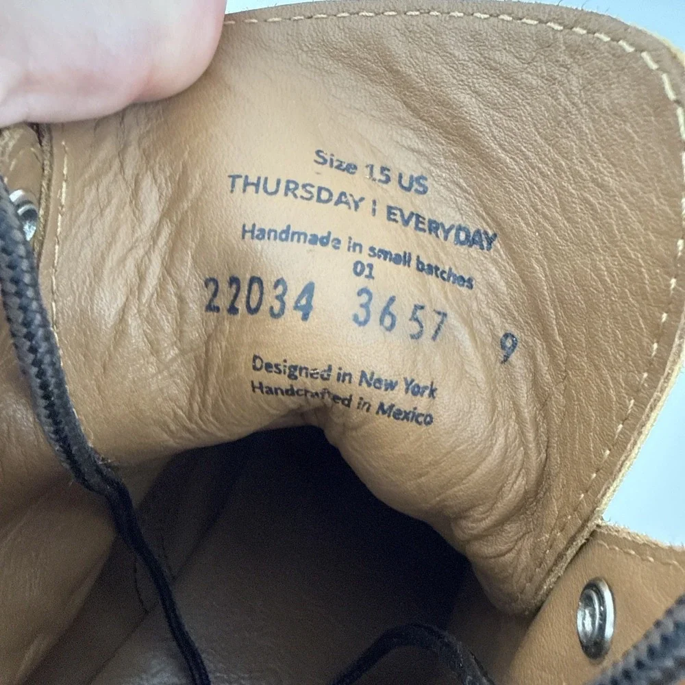 Thursday Everyday Captain Boots Men 15 Brown Suede Leather Cap Toe Lace Up Ankle